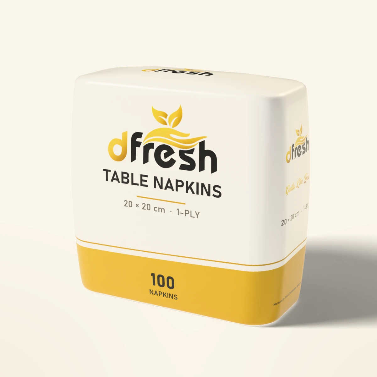 dFresh Table Napkins 20×20 - 1-ply · 13-15 GSM · 20×20 cm · 100 napkins