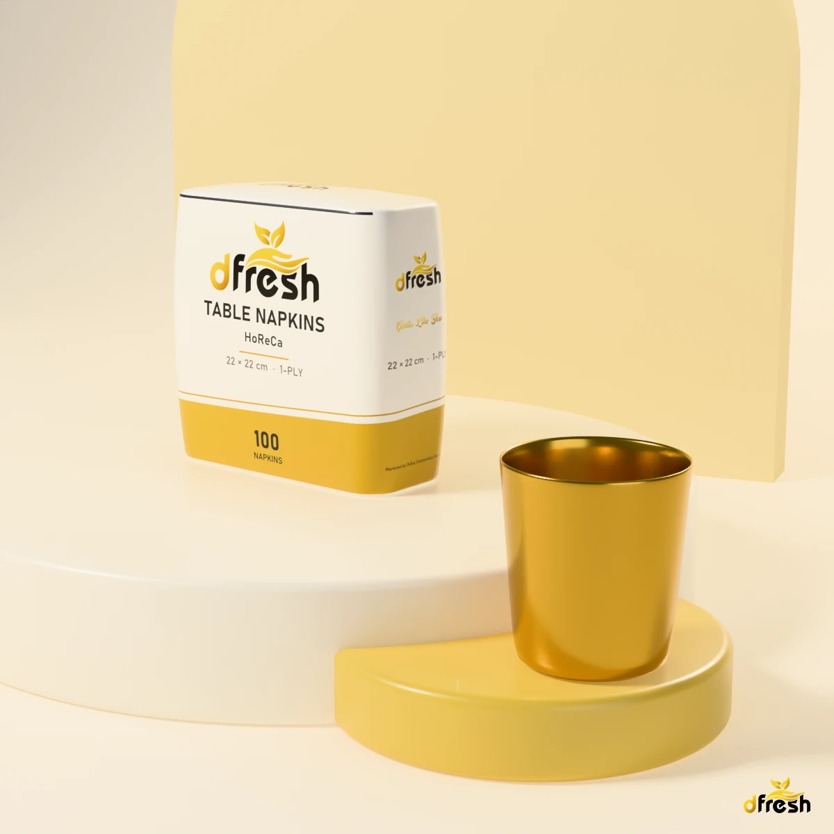 dFresh Restaurant Napkins 22×22 - 1-ply · 22×22 cm · 100 napkins - Image 3
