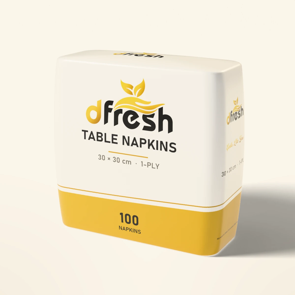 dFresh Table Napkins 30×30 - 1-ply · 15-16 GSM · 30×30 cm · 100 napkins