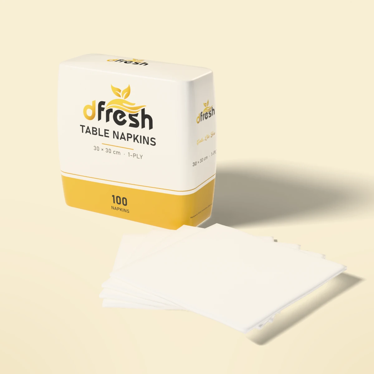 dFresh Table Napkins 30×30 - 1-ply · 15-16 GSM · 30×30 cm · 100 napkins - Image 2