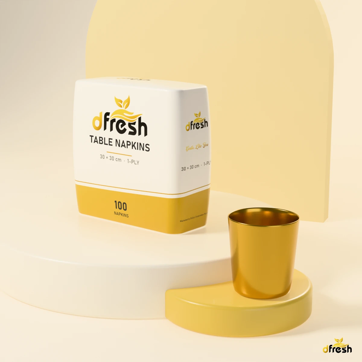 dFresh Table Napkins 30×30 - 1-ply · 15-16 GSM · 30×30 cm · 100 napkins - Image 3