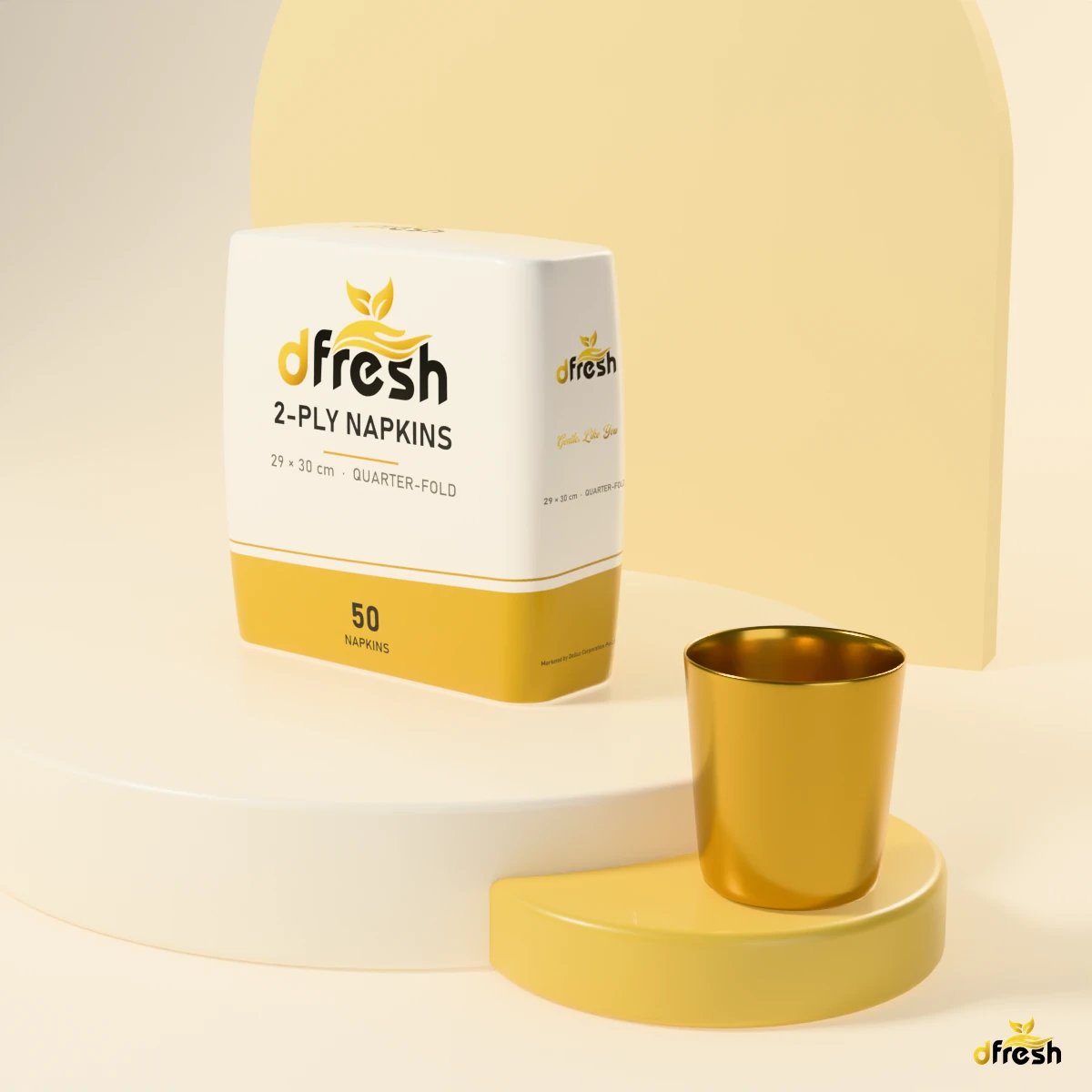 dFresh 2-ply Napkins 29×30 - 2-ply · quarter-fold · 29×30 cm · 50 napkins - Image 3