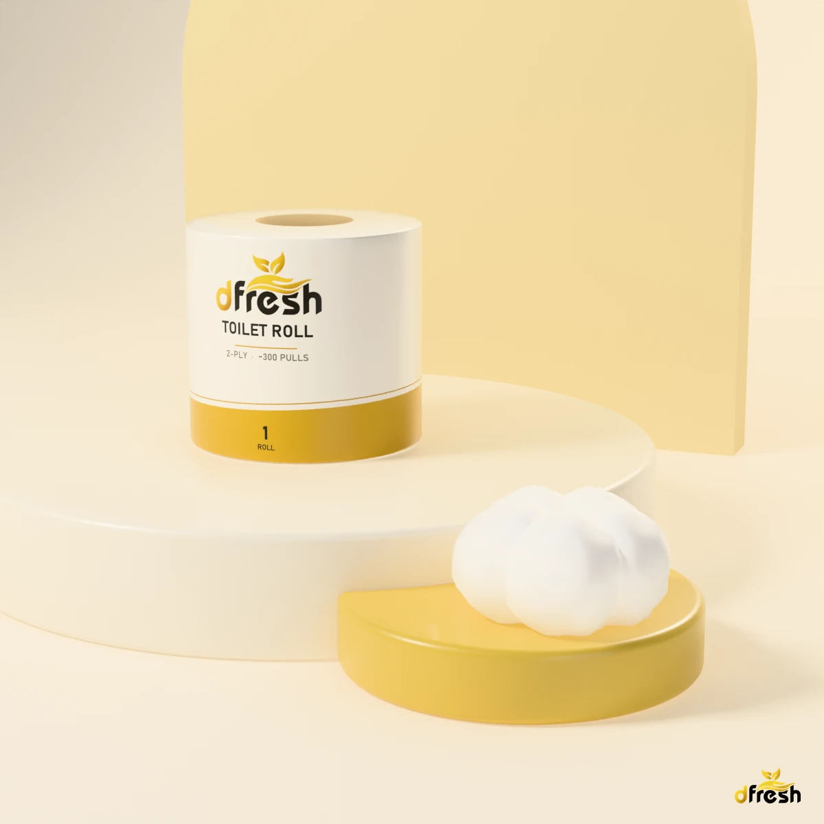 dFresh Toilet Roll - 2-ply · ~300 pulls · 1 roll - Image 3