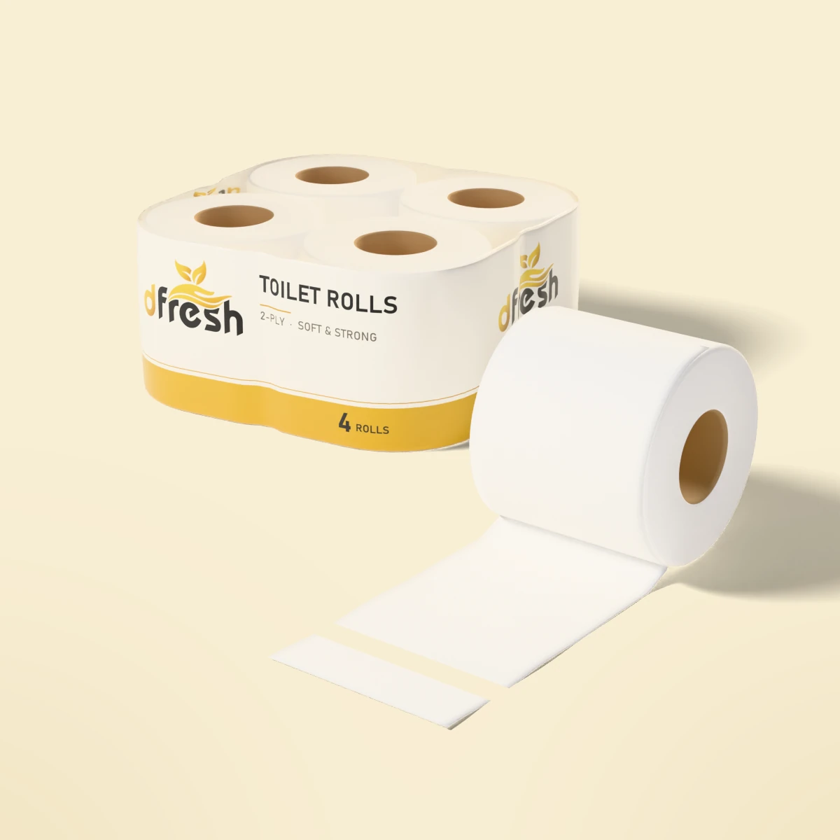 dFresh Toilet Rolls - 4 Pack - 2-ply · 4 rolls - Image 2