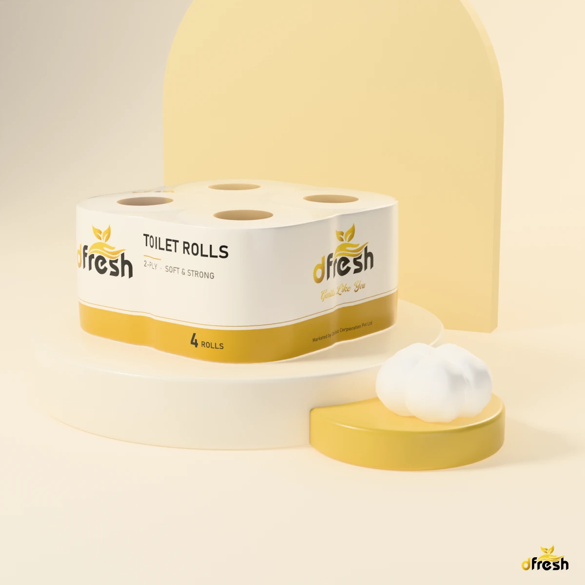 dFresh Toilet Rolls - 4 Pack - 2-ply · 4 rolls - Image 3