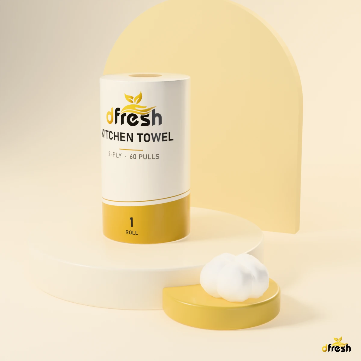 dFresh Kitchen Towel - 2-ply · 60 pulls · 1 roll - Image 3