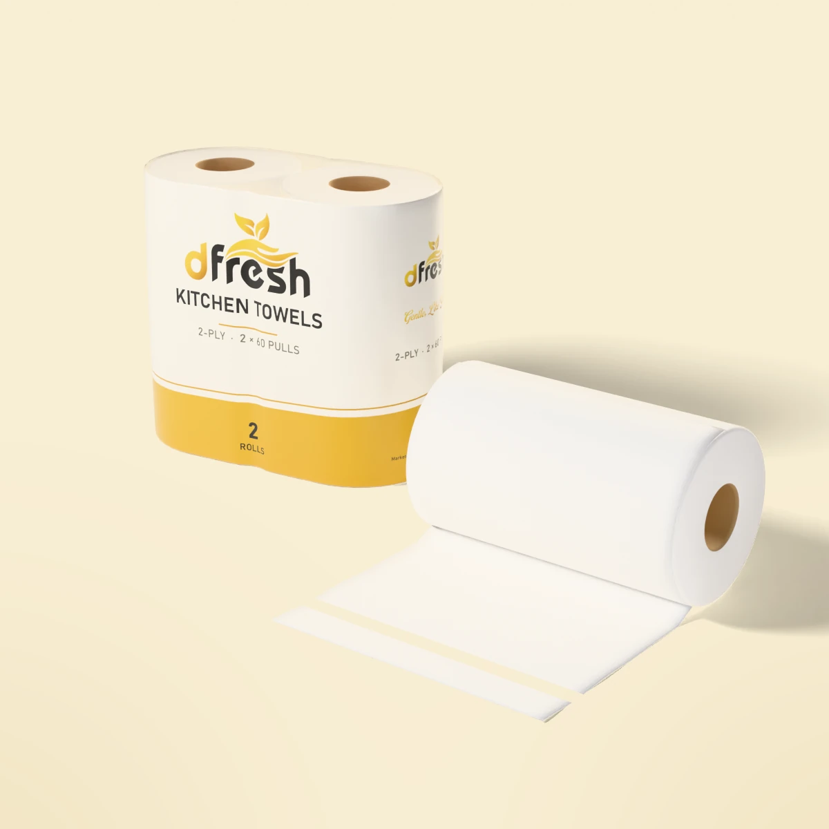 dFresh Kitchen Towels - 2 Pack - 2-ply · 2 × 60 pulls - Image 2