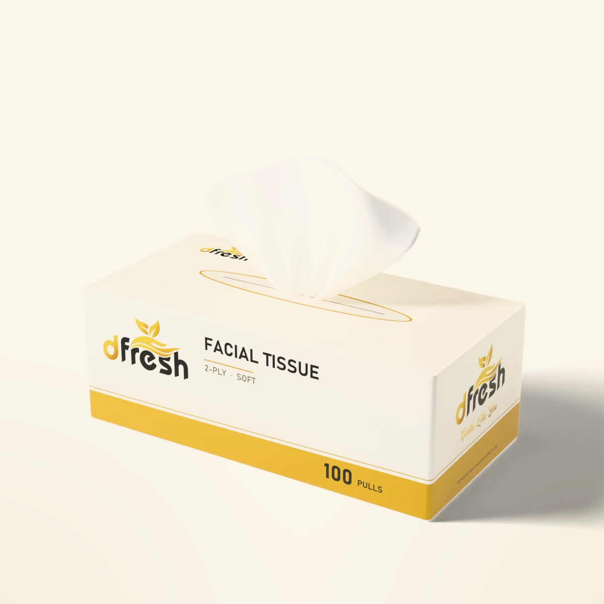 dFresh Facial Tissue - 100 Pulls - 2-ply · ~20×20 cm · 100 pulls