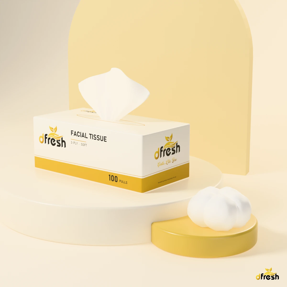 dFresh Facial Tissue - 100 Pulls - 2-ply · ~20×20 cm · 100 pulls - Image 3