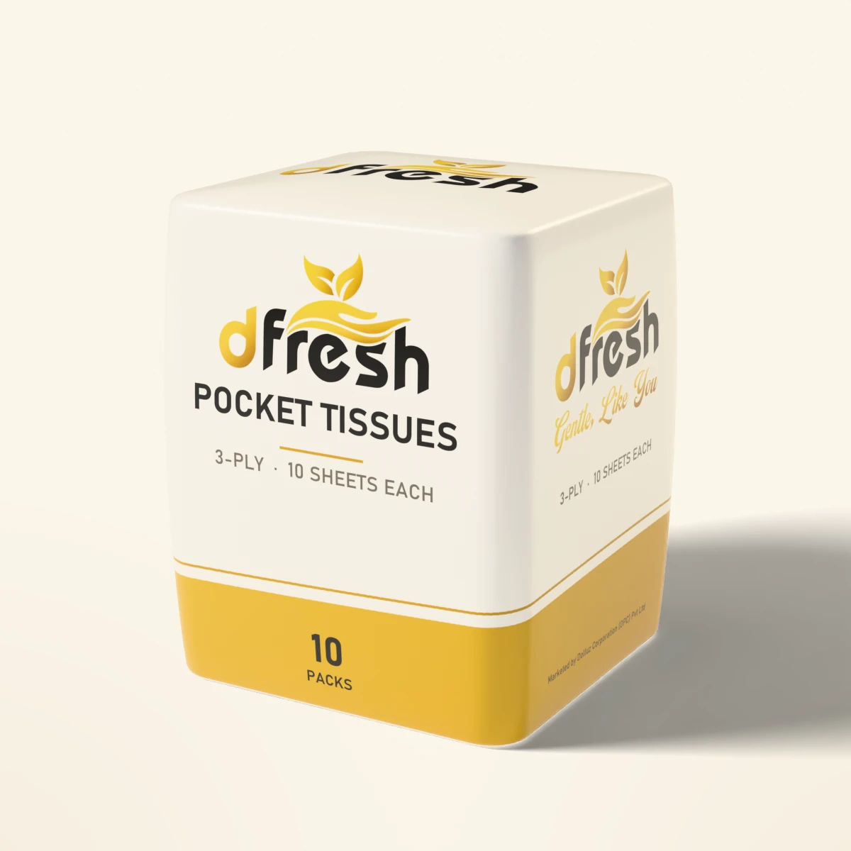dFresh Pocket Tissues - 10 Pack - 3-ply · 10 packs × 10 sheets