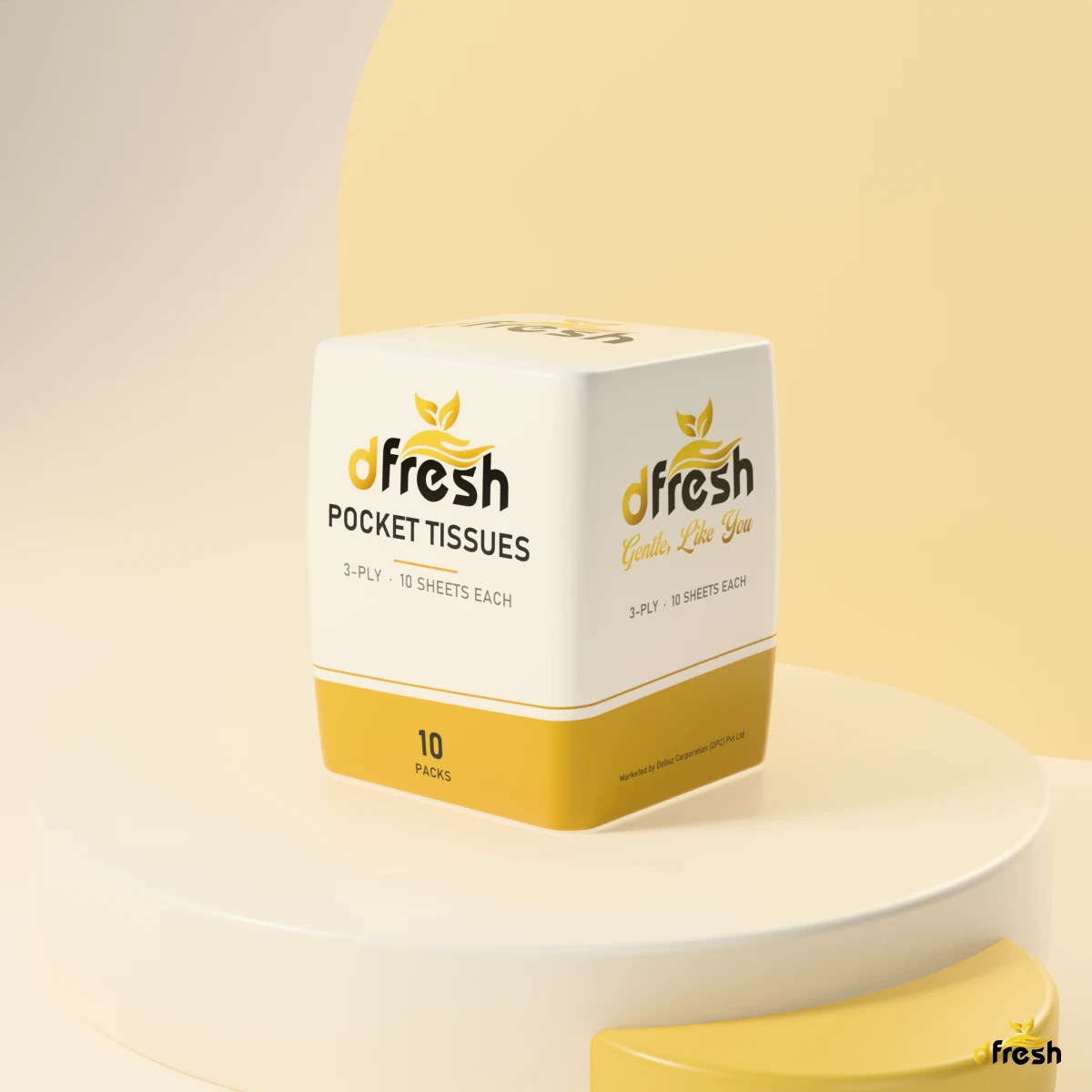 dFresh Pocket Tissues - 10 Pack - 3-ply · 10 packs × 10 sheets - Image 3