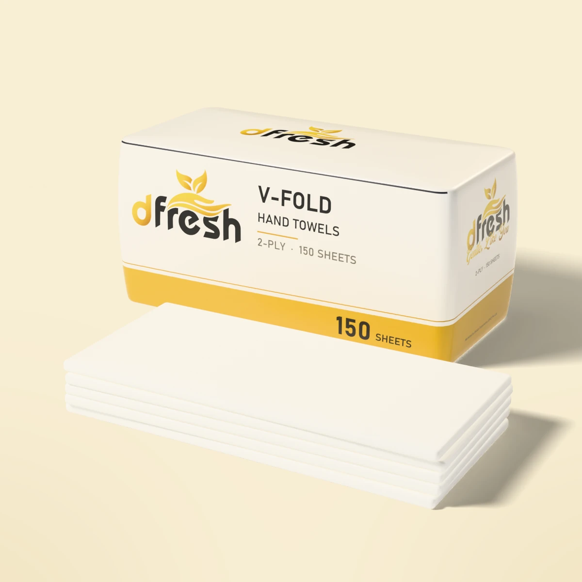 dFresh V-fold Hand Towels - 2-ply · 34 GSM · V-fold · 150 sheets - Image 2